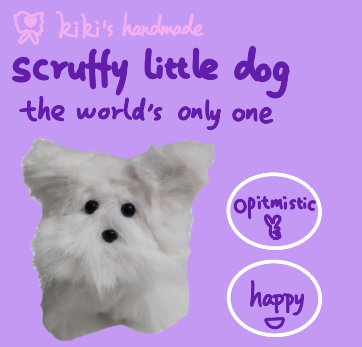 kiki's handmade/scruffy little dog/only one/handmade