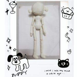 30cm slim handmade button doll